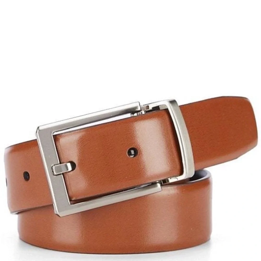 Class Club Big Boys' Reversible Leather Belt, 30/32, Brown/Black, Silver…
